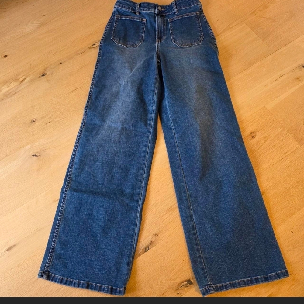 Vince Camuto Wide-Leg Jeans in Dark Blue Denim